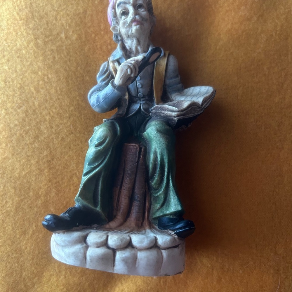 Vintage Figurine of a Scholar with Book